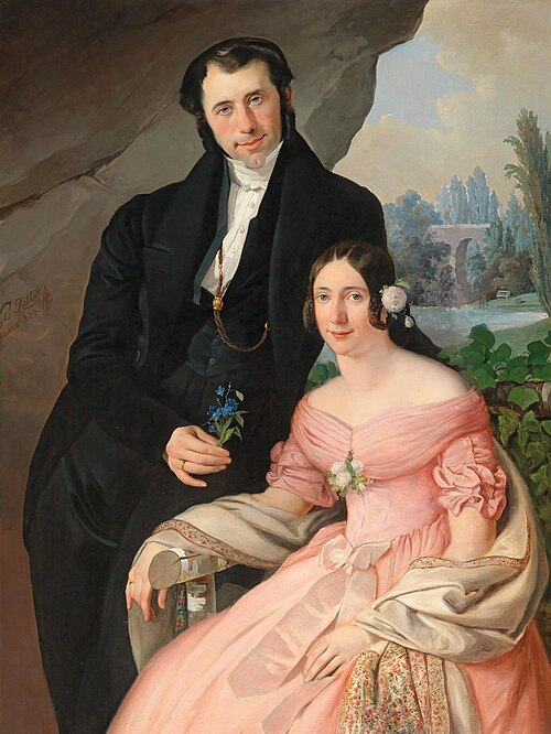 Portrait of Anton Zhuber and his wife Theresia